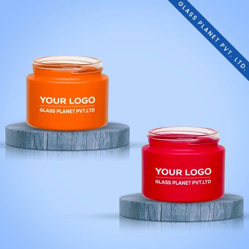 50g Customizable Coated Glass Jars (Orange & Red)