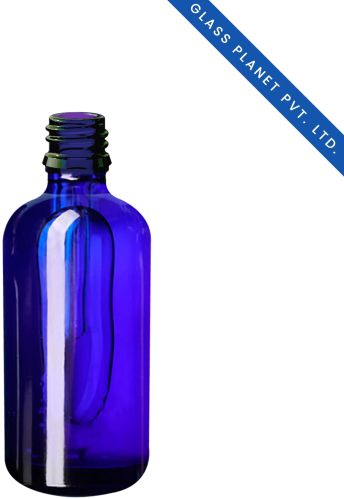 100 Ml Blue Glass Bottle With 18mm Neck