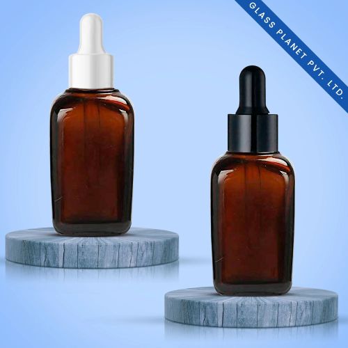 30ml Amber Square Glass Bottle