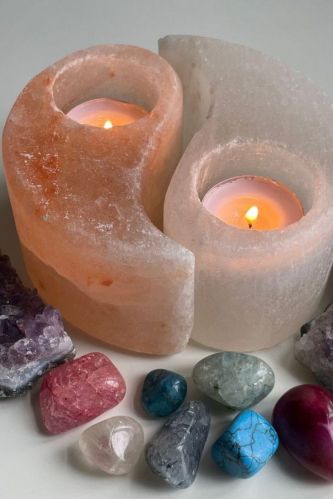 Nutrigrowth Plain Himalayan Ying Yang Candle Holder for Decoration Use