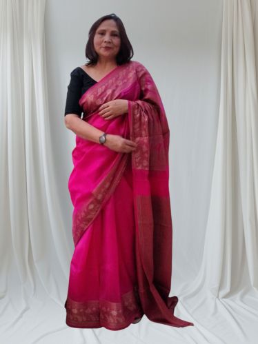Plain Pure Silk Saree Festival Wear, Party Wear, Wedding Wear