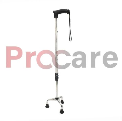 PROCARE Walking Stick With Tripod Metal Base, Color : Black, steel