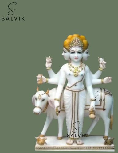 Dattatreya Marble Statue 6-18 Inch for Decorative