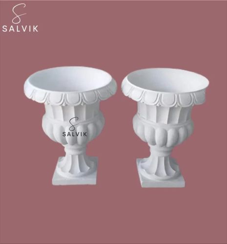 White Marble Tulsi Pot