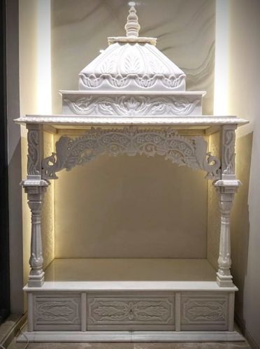 Hand Carving White Marble Temple for Home Decor