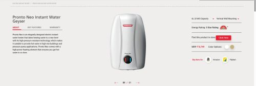 Fully Automatic Electric Racold Water Heater & Geyser