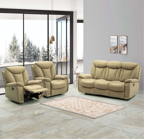 Alliston Fabric Sofa Set with 4 Recliners