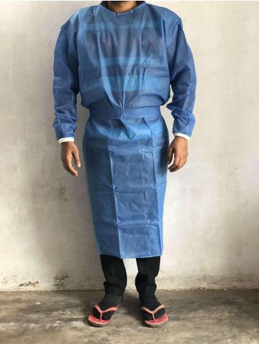 Plain 40 GSM Non Woven Surgical Gown, Color : Blue All Sizes