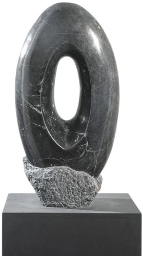 Premium Black Marble Abstract Stone Sculpture