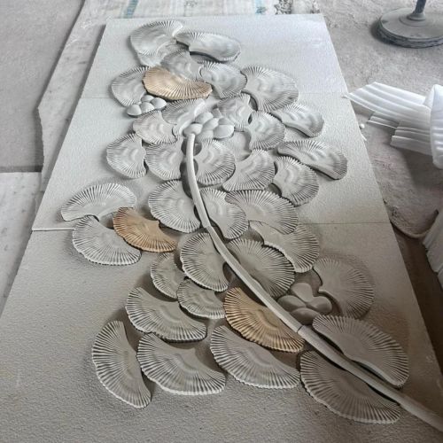 Natural Sandstone Flower 3D Stone Wall Panel