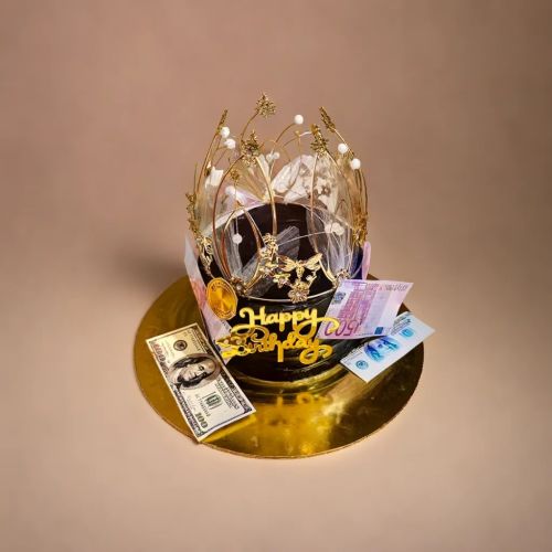 Golden Fortune Cake for Grownups