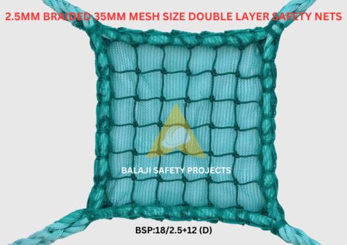 2.5mm Braided 35mm Mesh Size Double Layer Safety Nets