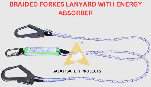 Braided Forkes Lanyard with Energy Absorber
