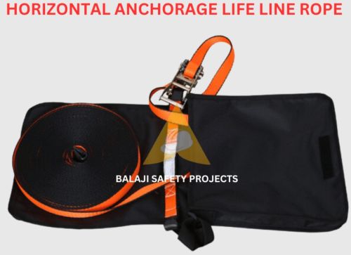 Polyester Webbing Horizontal Anchorage Life Line Rope, Color : Black