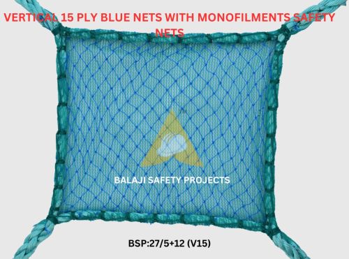 Vertical 15 PLY Blue Nets with Monofilments Safety Nets