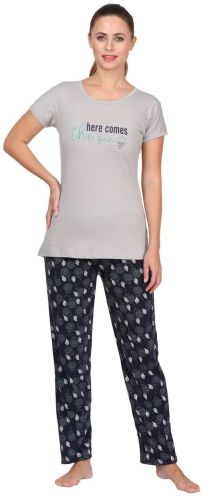 Top and Pajama Set – Light Grey & Dark Grey