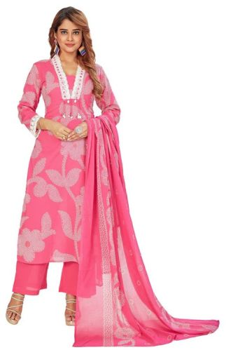 Cotton Bandhani Print Kurti Set for Women's