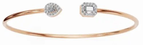 14 KT Gold Adjustable Woman Diamond Bangle, Color : White