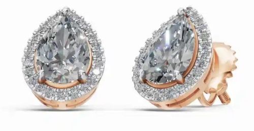 Majestic Pear Halo Dreams Women Diamond Studs
