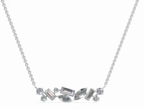 14 KT Gold Serene Symphony Women Diamond Necklace, Color : White