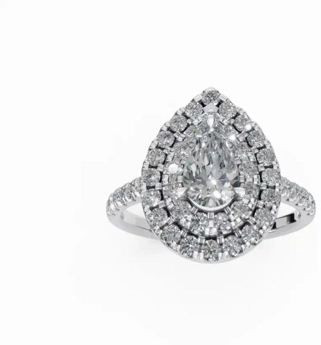 Sparkling Dew Halo Diamond Women Engagement Ring