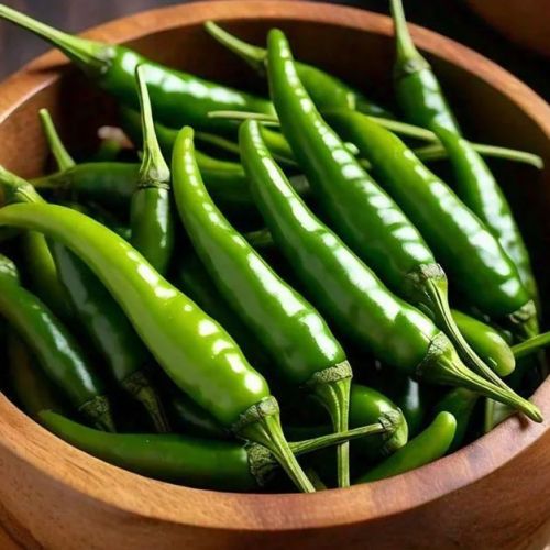 Fresh Green Chilli, Shape : Long Tapered