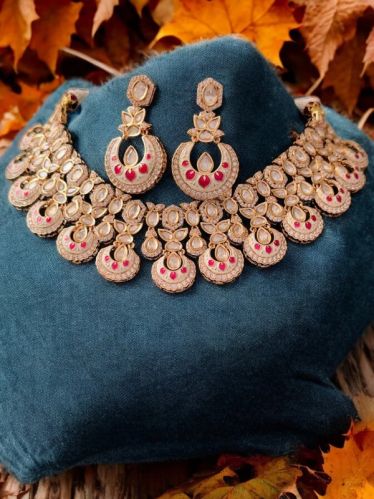 Akira Rajwadi Polki Meenakari CZ Womens Necklace Set