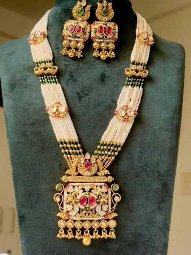 Gold Plated Meenakari Antique Womens Long Necklace Set