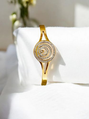 18K Gold-plated Spiral Anti-tarnish Womens Bracelet