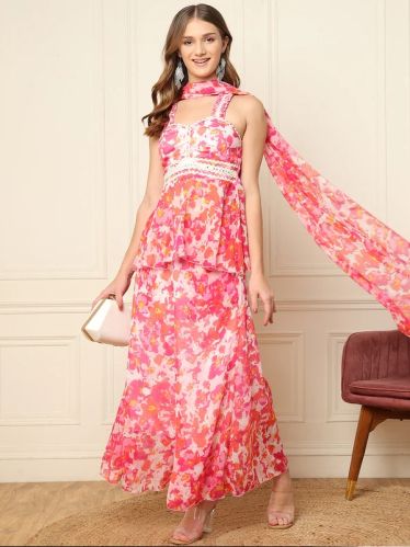 Multi Colour Printed Indo Western Women Co-ord Set