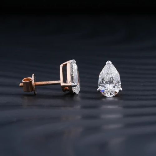 2 Carat Pear Shaped Ladies Diamond Earrings