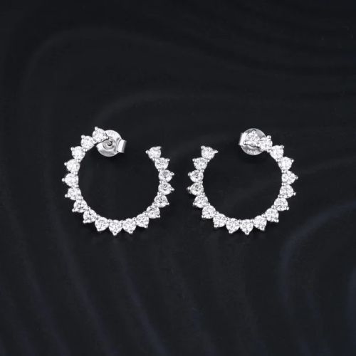 C Shape Ladies Diamond Stud Earring