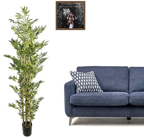 PVC Artificial Bamboo Tree (83″), Color : Green