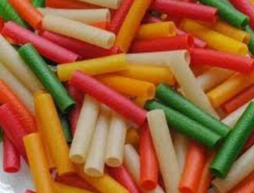 Long Fryum (Dhungro), Color : Multicolor for Deep Frying