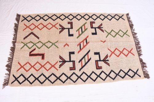 Boho Wool Jute Kilim Rug Boston Rug
