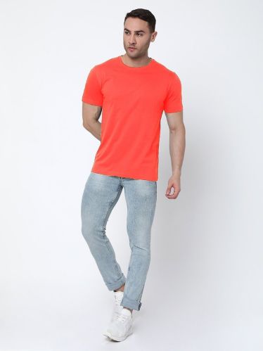 Cotton Mens Plain T-shirt, Color : Red Party Wear, Casual Wear