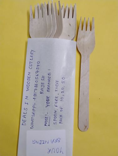 Your Branding Polished Wooden Cutlery Set 160 Mm for Kitchen