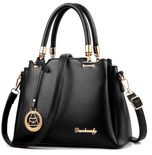 Casual Leather Shoulder Purse, Color : Black