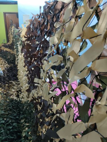 Polyester Ribbon Camouflage Net, Color : Brown, Black)
