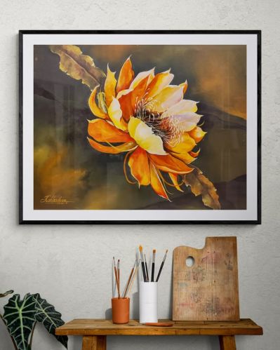Brahma Kamal Painting Vibrant Wall Art Décor for Your Home