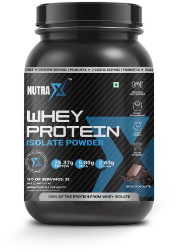 Nutrax Isolate Whey Protein Powder, Flavour Type : Chocolate