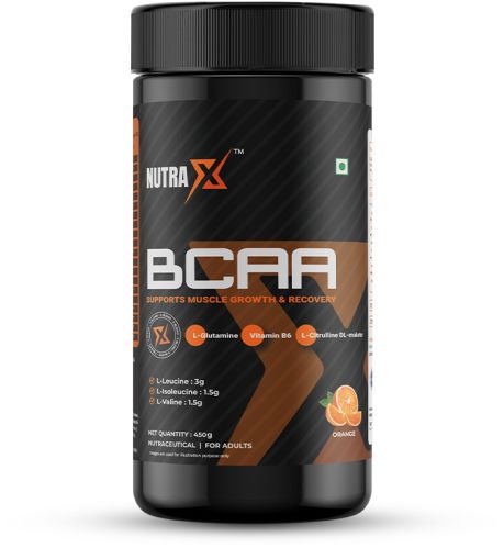 Nutrax Bcaa Orange Flavored Powder, Packaging Size : 450g