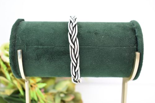 Women Braid Knot Design Everyday Wear Silver Kada