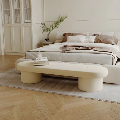 Fabric Conrad Upholstered Bench For Living Room, Bedroom, Entryway