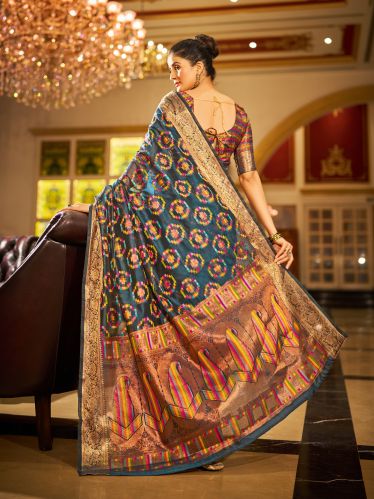 Printed Ladies Party Wear Organza Polyester Saree