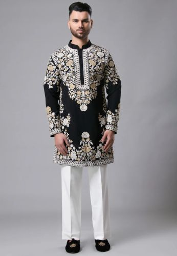 Black Kurta For Men Parties Weddings