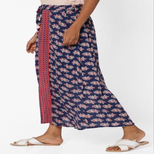 Ladies Cotton Printed Long Skirt M, XL Casual Wear