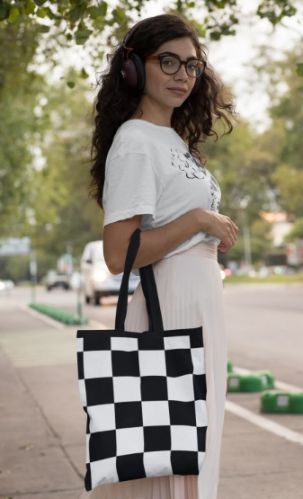 Checkered - All Over Print Canvas Tote Bag