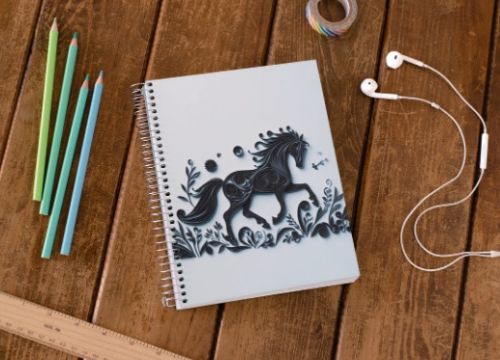Horse - Spiral Notepad A5 Unruled, Cover Material : 300 GSM Cardstock