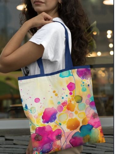 Watercolor Flower - All Over Print Canvas Tote Bag